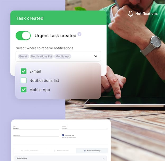 Easily configure notifications based on roles